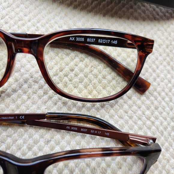2 Armani Exchange AX 3005 8037 Eye Glasses Frames Brown Tortoise Cat 52-17 145 - Picture 3 of 10